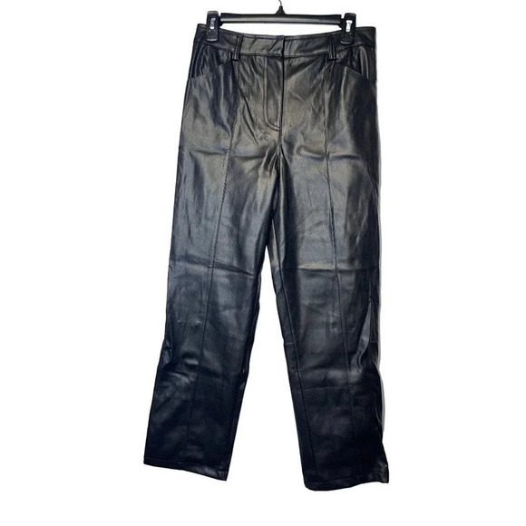 LBLC The Label Jen Vegan Leather Trouser in Black Medium New Pants - Picture 5 of 16